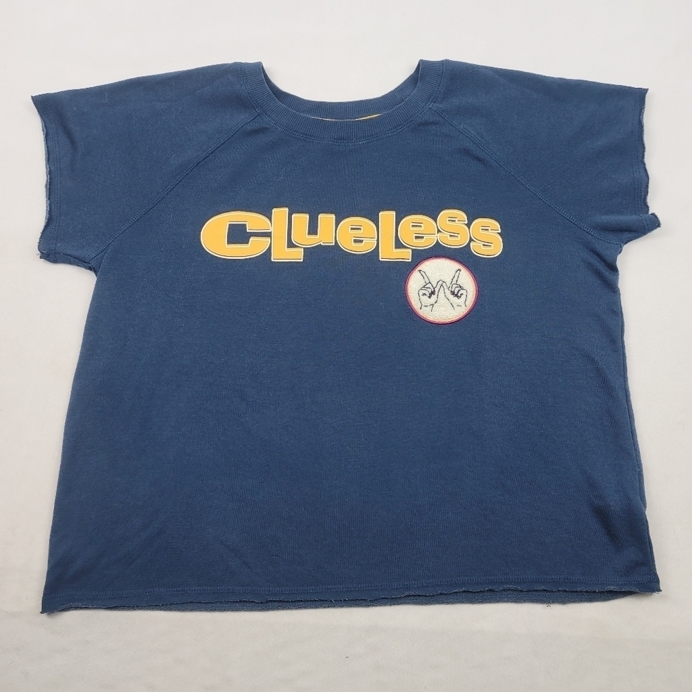 Clueless Whatever cropped raw seam sweatshirt